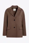 S Max Mara Max Mara S Brown Doublewool Singlebreasted Jacket In Brown