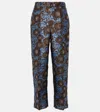S Max Mara Elio Floral Jacquard Straight Pants In Blue