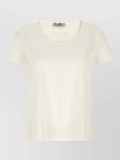 S Max Mara Embroidered Cotton Jersey T-shirt In White