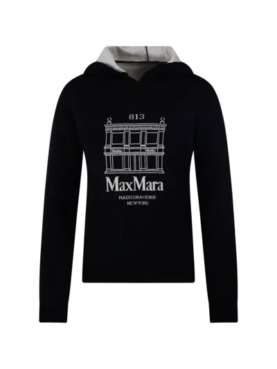 's Max Mara Embroidered-logo Hoodie In Black