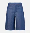 S Max Mara Eric Cotton And Linen Twill Shorts In Blue