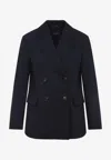 S Max Mara Ester Double-breasted Wool Blazer In Blue