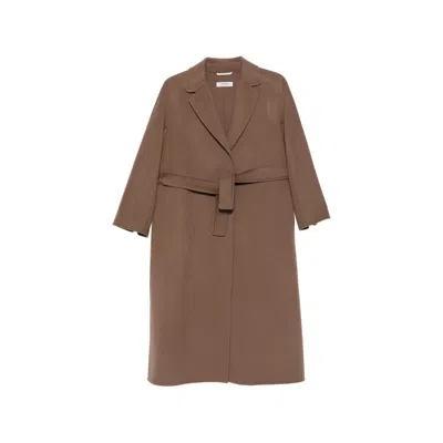 S Max Mara Esturia Belted Notch-lapels Coat In Brown