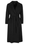 's Max Mara Elisa Wool Belted Long Coat In Black