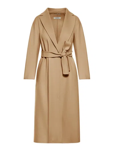 S Max Mara Esturia Coat In Nude