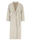 S Max Mara Chalk Wool Esturia Coat In Neutral