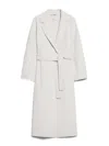 's Max Mara Esturia Light Grey Coat With Matching Belt In Wool Woman