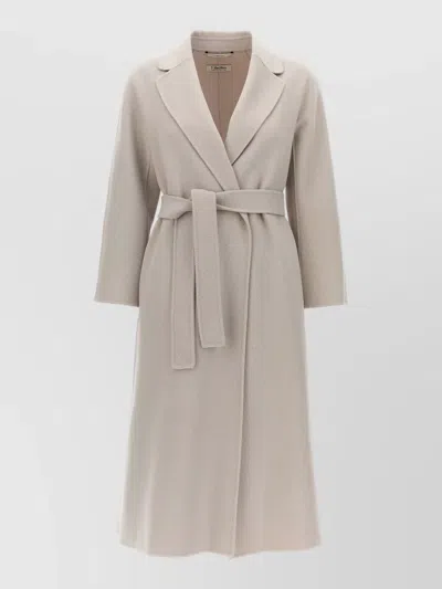 S Max Mara Esturia Coat Belted Waist Long Length In Neutral