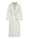 's Max Mara Esturia Light Grey Coat With Matching Belt In Wool Woman In Pearl Grey
