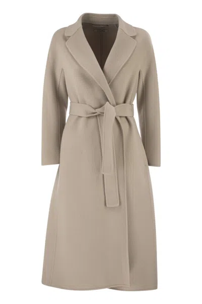 S Max Mara Esturia Midi Coat In Wool Drap In Neutral
