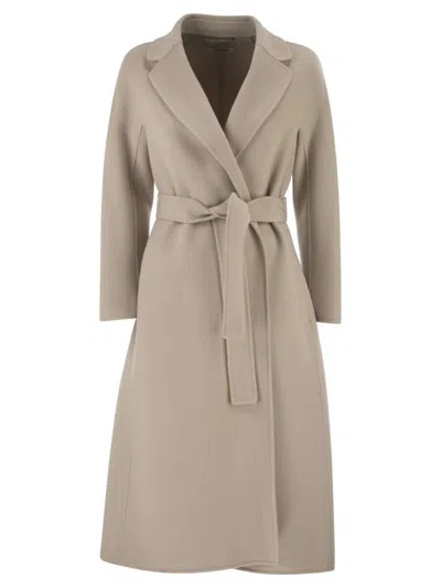 S Max Mara Esturia Midi Coat In Wool Drap In Beige