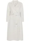 's Max Mara Esturia Light Grey Coat With Matching Belt In Wool Woman In Grey