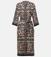 's Max Mara Falesia Printed Twill Midi Dress In Blue