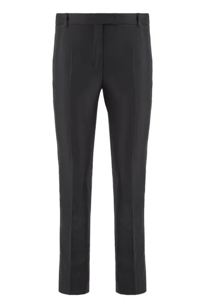 S Max Mara Fatina Cotton Blend Trousers In Black