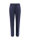 S Max Mara Fatina Viscose And Cotton Trouser In Blue