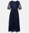 S Max Mara Fatoso Silk-blend Organza Midi Dress In Blue