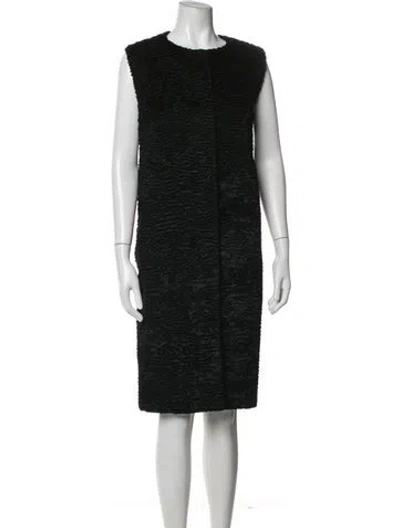 Pre-owned S Max Mara Faux Fur Coat In Black