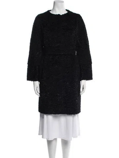 Pre-owned S Max Mara Faux Fur Coat In Black