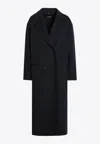 's Max Mara Favola Wool Double Breasted Long Coat In Midnight Blue