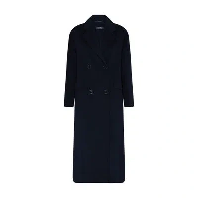 S Max Mara Favola Long Coat In Blue