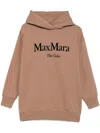 S Max Mara Hooded Oversized Sweatshirt With Ribbed Cuffs And Hem In Brown