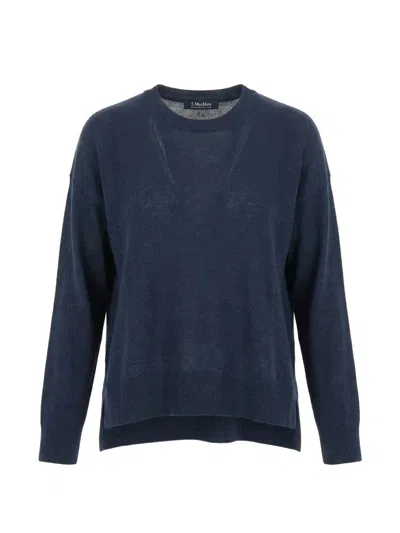 's Max Mara Fine-knit Stepped-hem Sweater In Blue