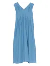 S Max Mara V넥 플리츠 드레스 In Clear Blue