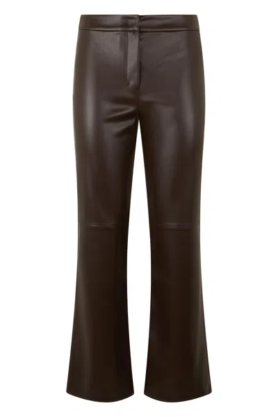 's Max Mara Sublime Flared Mid-rise Trousers In Smooth Calfskin Leather In Brown