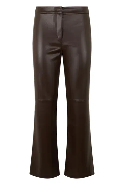 S Max Mara Flared Synthetic Leather Pants In Brown