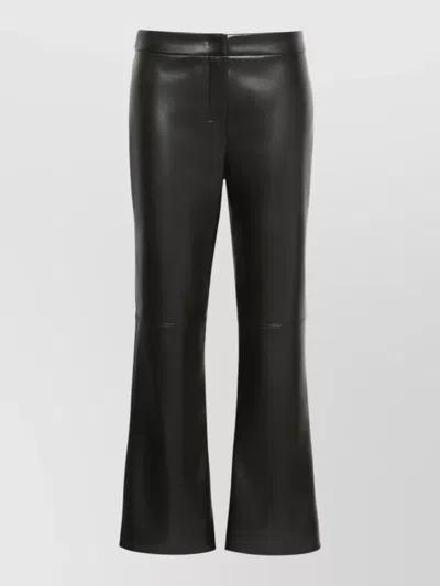 S Max Mara Flared Trousers Belt Loops Back Pockets Seams In Black