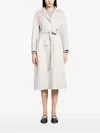 's Max Mara Flared Wool Coat In White