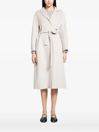 's Max Mara Flared Wool Coat In White