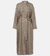 S Max Mara Fleur Floral Silk Maxi Dress In White