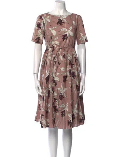 Pre-owned 's Max Mara Floral Print Knee-length Dress In Pink