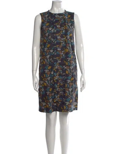 Pre-owned S Max Mara Floral Print Mini Dress In Black