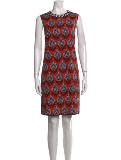 Pre-owned S Max Mara Floral Print Mini Dress In Blue