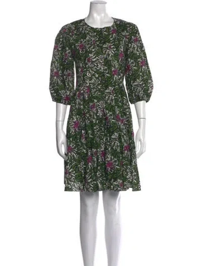 Pre-owned 's Max Mara Floral Print Mini Dress In Green