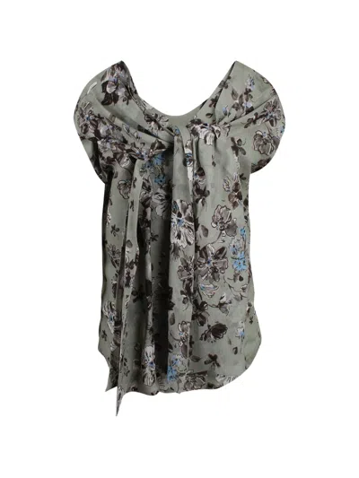 's Max Mara Floral-print Bow-detail Top In Multi