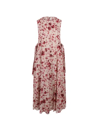 's Max Mara Floral-print Tie-waist Dress In Neutral