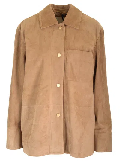 's Max Mara Fresia Suede Overshirt In Brown