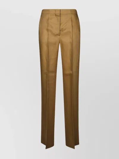 S Max Mara Front Pleated Trousers Belt Loops In Brown