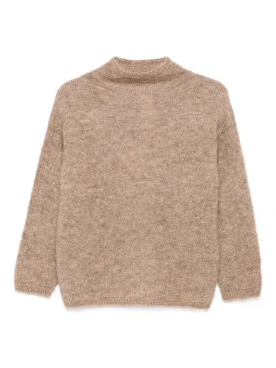 S Max Mara Funnel Neck Sweater In Neutral