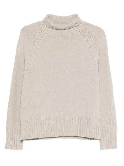 S Max Mara Funnel-neck Raglan-sleeve Sweater In Neutral