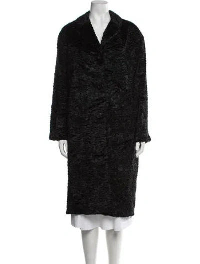 Pre-owned S Max Mara Fur Coat In Black