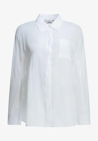 S Max Mara Gala Classic Poplin Shirt In White