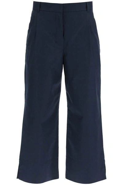 's Max Mara 'gatti' Cropped Cotton Pants In Blue