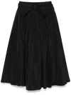 S Max Mara Lirica Poplin Skirt Drawstring Detail In Black