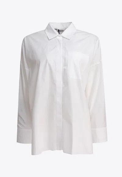 's Max Mara Gernona Logo Embroidered Buttoned Shirt In White