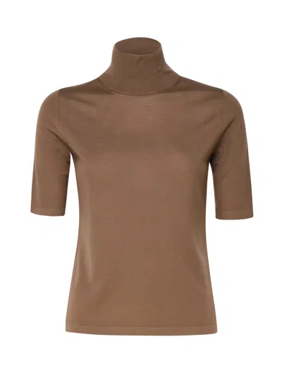 's Max Mara Gigi Turtleneck Sweater In Virgin Wool In Brown