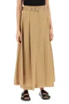 S Max Mara "gilda Cotton Poplin Skirt" In Beige